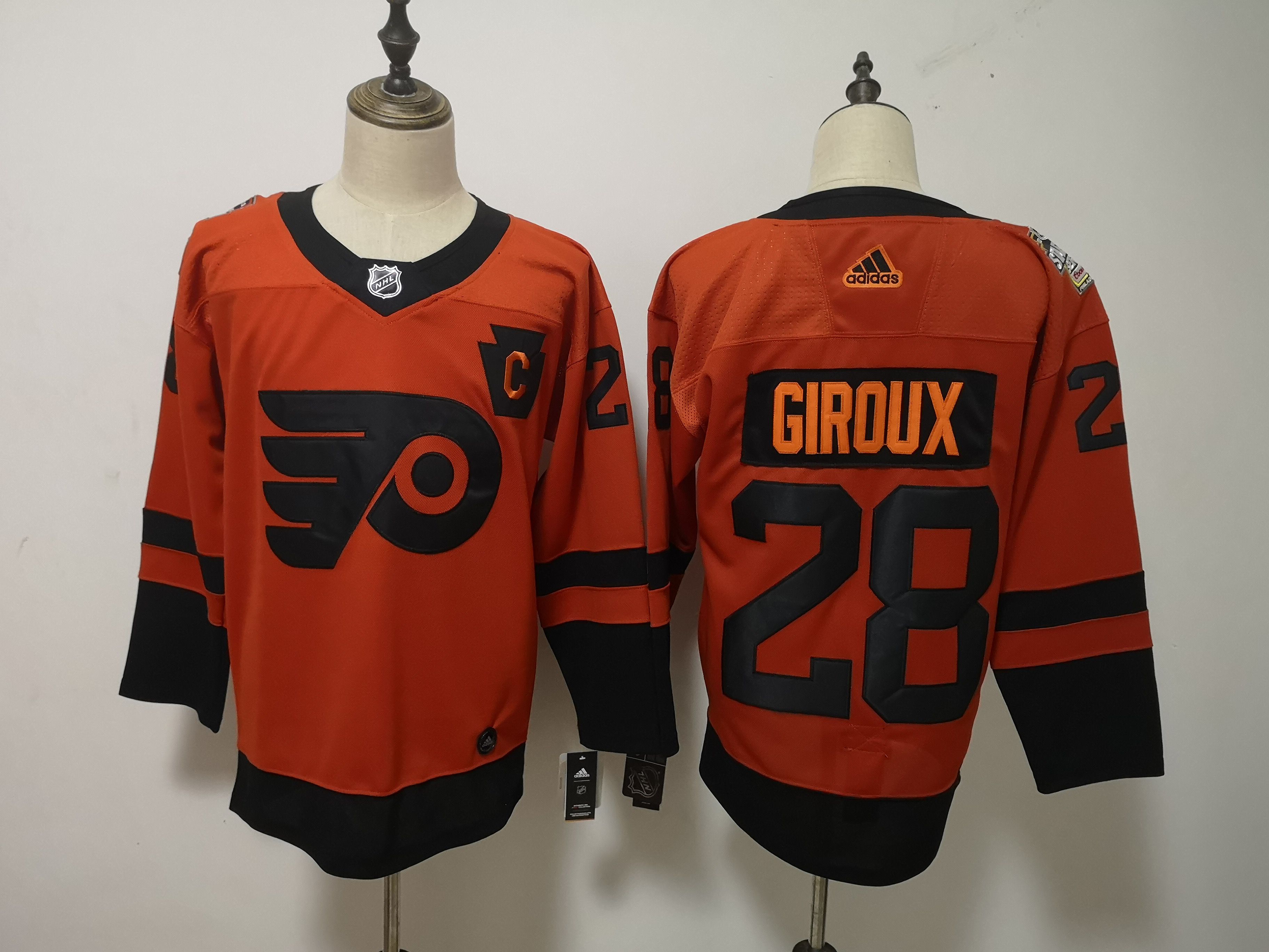 Men Philadelphia Flyers #28 Giroux Orange Adidas Third Edition Adult NHL Jersey